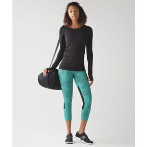 lululemon athletica Turquoise and Black Leggings